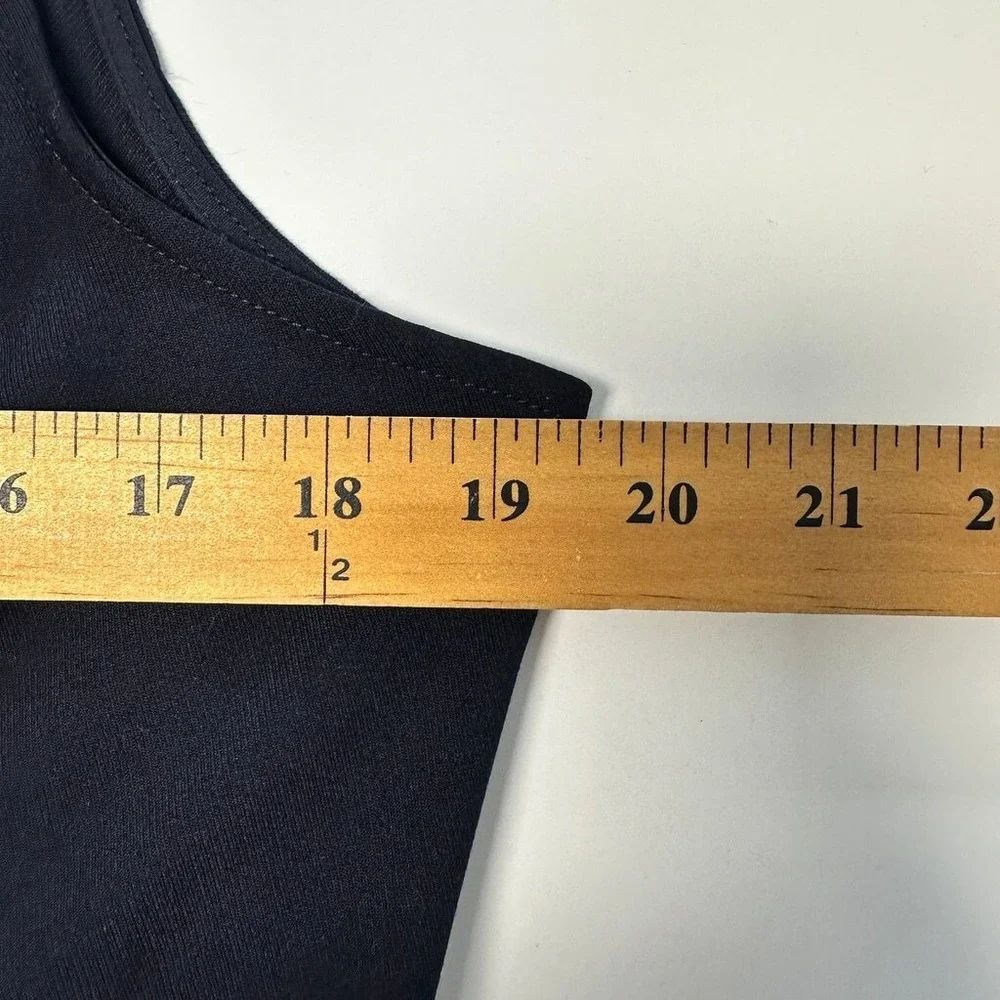 LOFT Navy Blue‎ Sleeveless Flounce Hem Button Front Pocket Shift Dress 12P